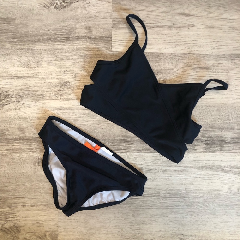 EUC Girls Joe Fresh Black Bikini Sporty Swimsuit